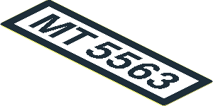 Sticker  0.85 x  2.8 with Black "MT 5563" on White Background
