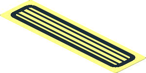 Sticker  0.8 x  3 with Black Grille and Transparent Background