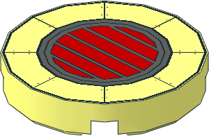 Tile  2 x  2 Round with SW Red & Black Vent Pattern