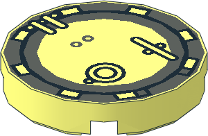 Tile  2 x  2 Round with Hatch Pattern