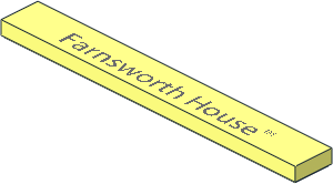 Tile  1 x  8 with "Farnsworth House" Pattern