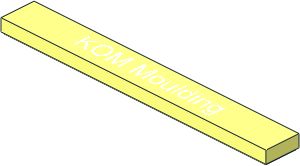 Tile  1 x  8 with "KOM Moulding" Pattern