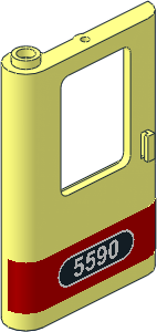 Train Door  1 x  4 x  5 Left with "5590" on Red Background Sticker
