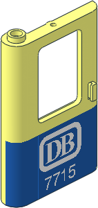 Train Door  1 x  4 x  5 Left Blue Bottom Half Sticker DB 7715