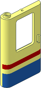 Train Door  1 x  4 x  5 Left with Red/Blue Stripe Pattern