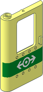 Train Door  1 x  4 x  5 Left with Green Stripe White Train Logo and Rivet Pattern