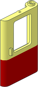 Train Door  1 x  4 x  5 Right with Red Bottom Half Pattern
