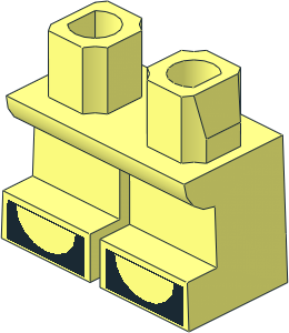 Minifig Hips and Legs Short with Black Open Toe Shoes Pattern