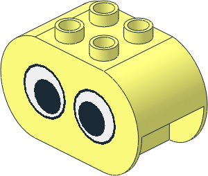 Duplo Brick  2 x  4 x  2 with Rounded Ends with  2 Eyes Pattern