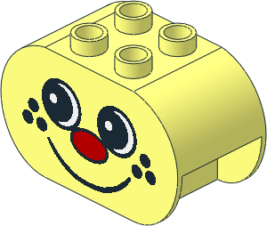 Duplo Brick  2 x  4 x  2 with Rounded Ends with Freckle Face Pattern