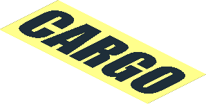 Sticker  1.5 x  3.8 with Black "CARGO"