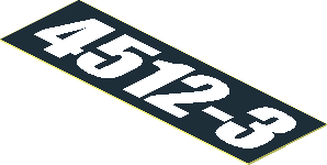 Sticker  0.7 x  2.2 with White "4512-3" on Black Background