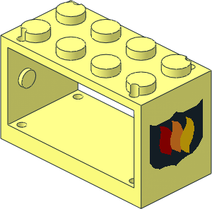 Hose Reel  2 x  4 x  2 Holder with Fire Logo on Shield Pattern
