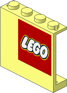 Panel  1 x  4 x  3 with Lego Logo Upper Right Sticker