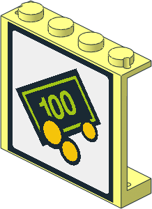Panel  1 x  4 x  3 with Bank Note and Coins Large Sticker