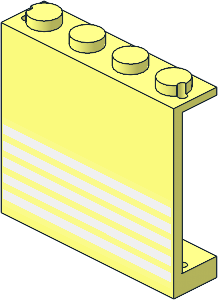 Panel  1 x  4 x  3 with 5 White Stripes Sticker