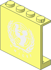 Panel  1 x  4 x  3 with White UNICEF Logo Pattern