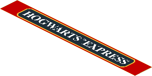 Sticker  1.0 x  7.8 with White 'HOGWARTS EXPRESS' on Black Background with Metallic Gold Frame