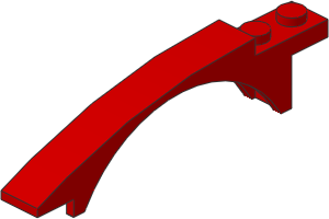 ~_Slope Brick Curved  8 x  1 x  1.667 with Arch Red (Obsolete)