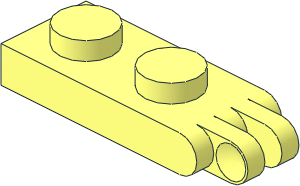 Hinge Plate  1 x  2 with 2 Fingers and Solid Studs