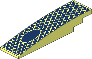Slope Brick Curved  8 x  2 with Dark Blue Diamonds and Oval Pattern