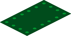 Sticker  2.6 x  1.6 with Dark Green Cover and Green Bolts