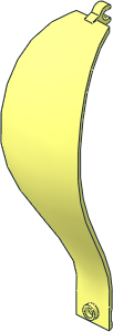 =Panel  4 x  4 x 13 Curved Tapered with Clip at Each End