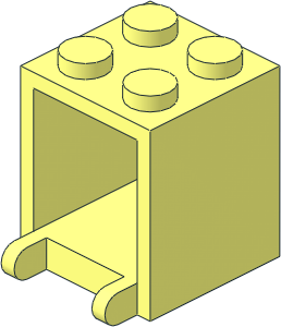 Container Box  2 x  2 x  2 Solid Studs with Mailbox Pattern