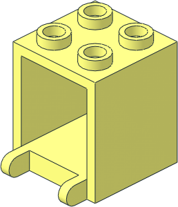 Container Box  2 x  2 x  2 with Hollow Studs