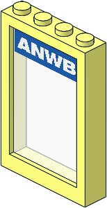 Window  1 x  4 x  5 with Fixed Glass with White "ANWB" Sticker (Complete)