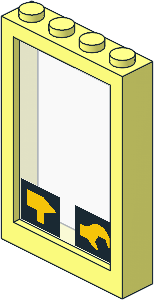 Window  1 x  4 x  5 with Fixed Glass with Hammer and Wrench Sticker (Complete)