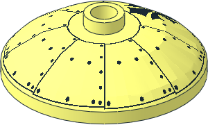 Dish  3 x  3 Inverted with Orient Chinese Hat Pattern