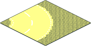Baseplate 32 x 32 Road 6-Stud Curve with White Road Edge Pattern