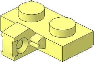 Hinge Plate  1 x  2 Locking with Groove with Single Finger On Side Vertical
