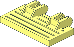 Hinge Tile  2 x  4 with Ribs Locking with Rear Reinforcements