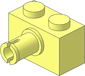 Brick  1 x  2 with Pin with Bottom Stud Holder