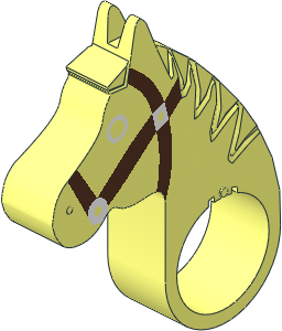 Animal Horse Head with Brown/White Tack Pattern