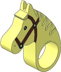 Animal Horse Head with Brown/Black Tack Pattern
