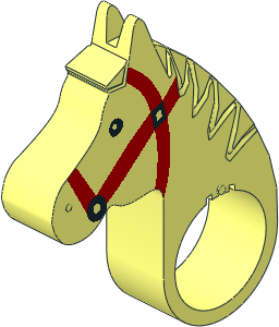 Animal Horse Head with Red/Black Tack Pattern