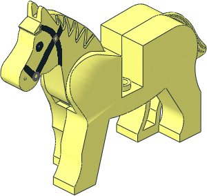Animal Horse (Complete) with Black/Metallic Silver Pattern