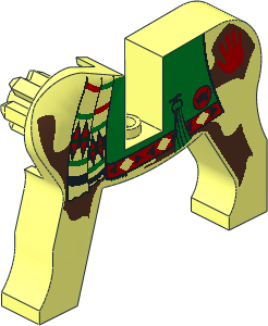 ~Animal Horse Body Left with Green Blanket and Red Hand Pattern