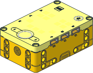 Electric Powered Up 6 Port Hub with Yellow Bottom with Dot Matrix Smiling Face Pattern