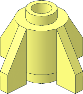 Brick  1 x  1 Round with Fins