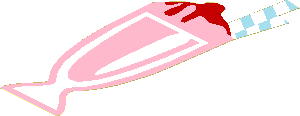 Sticker  5.2 x  2.0 with Pink Ice Cream Sundae