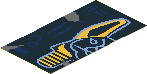 Sticker  3.4 x  1.8 with Hieroglyphs and Anubis Head (Left Half)