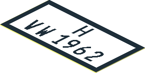 Sticker  0.8 x  1.7 with Black "H VW 1962"