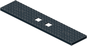 ~_Train Base  6 x 28 with 6 Holes and Twin  2 x  2 Cutouts Black (Obsolete)