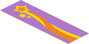 Sticker  0.9 x  2.9 with Orange and Yellow Shooting Star, Z-Shape