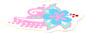 Sticker  2.1 x  1.9 with Bright Pink and Medium Azure Flower