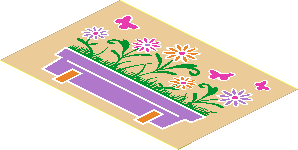Sticker  3.1 x  4.6 with Flower Box and Butterflies - Left